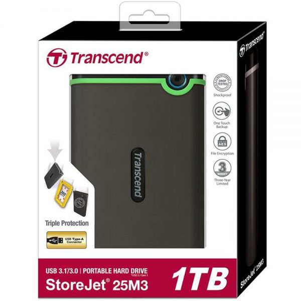 Ổ cứng di động Transcend StoreJet Slim 25M3S 1TB TS1TSJ25M3S - Hình ảnh 2