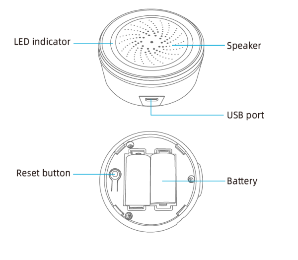 Còi báo động Zigbee thông minh kết hợp cảm biến nhiệt độ và độ ẩm NAS-AB02B - Hình ảnh 5