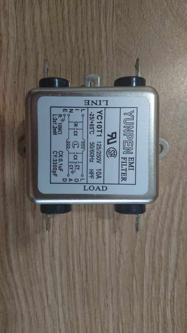 Bộ lộc nhiễu nguồn điện EMI-FILTER Pegasus R-27-YK10T1/125/250V - Hình ảnh 2