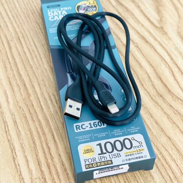 Cáp sạc điện thoại Lesu Pro Remax RC-160i cổng Lightning max 2.1A - Hình ảnh 4