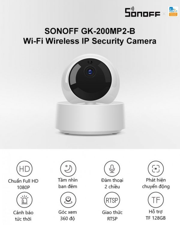 Sonoff GK-200MP2-B - Sonoff Camera wifi Full HD 1080P - Hình ảnh 5