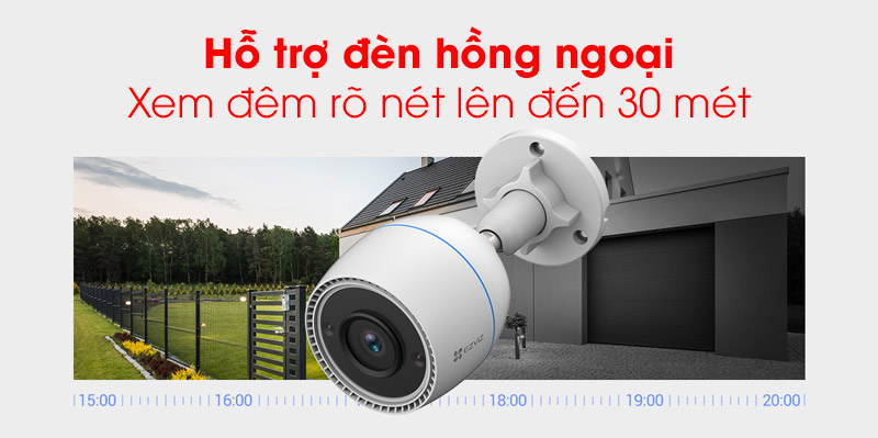 Camera Wifi ngoài trời EZVIZ C3TN 2MP đàm thoại 2 chiều IP67