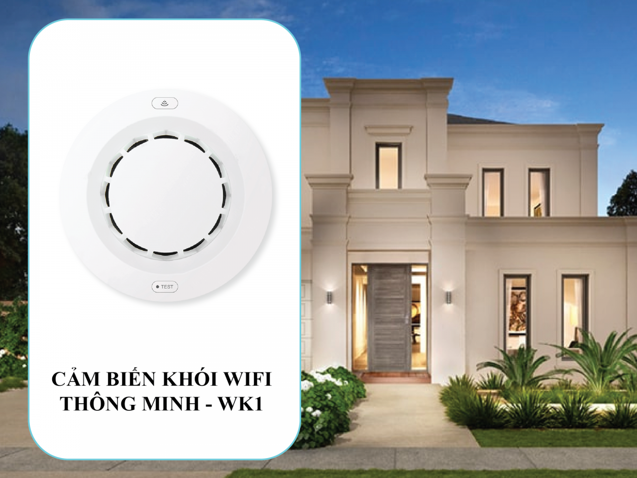 Đầu Báo Khói Báo Động An Ninh Wifi Tuya WK1